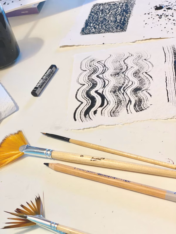 creation de textures gouache noire